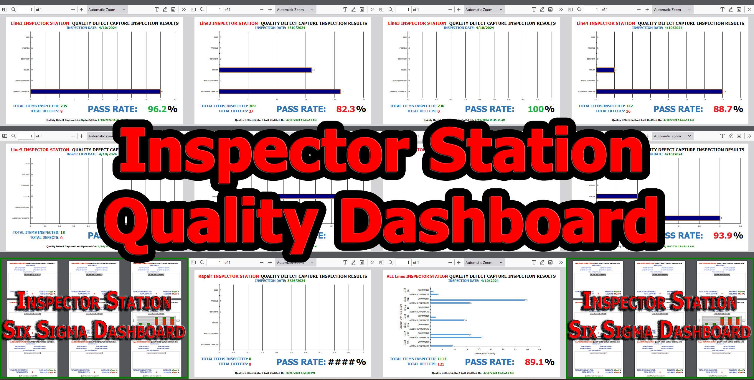 Legacy Cabinets Defect Capture Dashboards